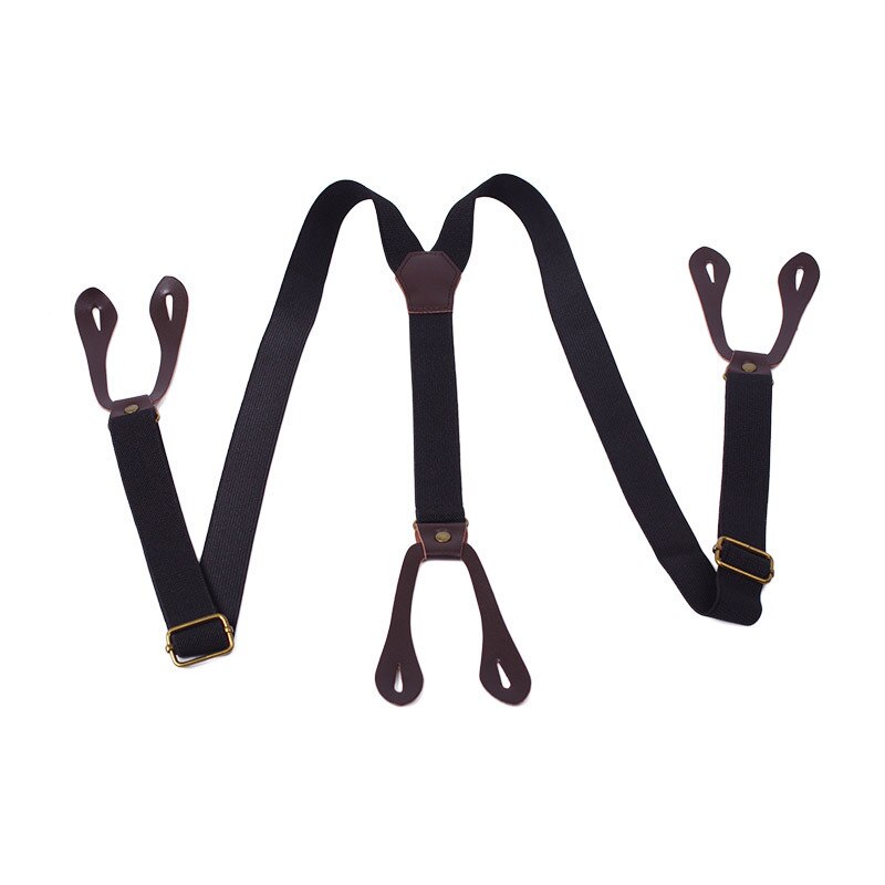 thumbnail image 2 of COOOL Unisex Clip-On Leather Suspenders + Black Bow Tie Combo – One Size, Adjustable 2 of 3