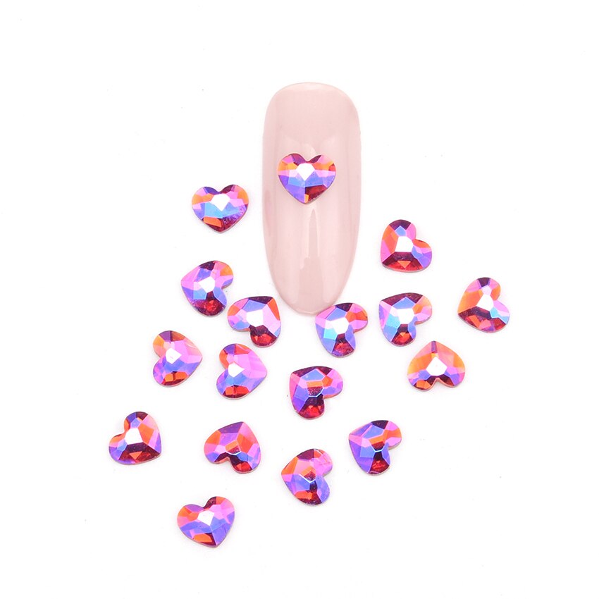 10 stuks 6 MM Glas platte hart glitter nail decoratie steentjes voor nagels art dekor YHA64