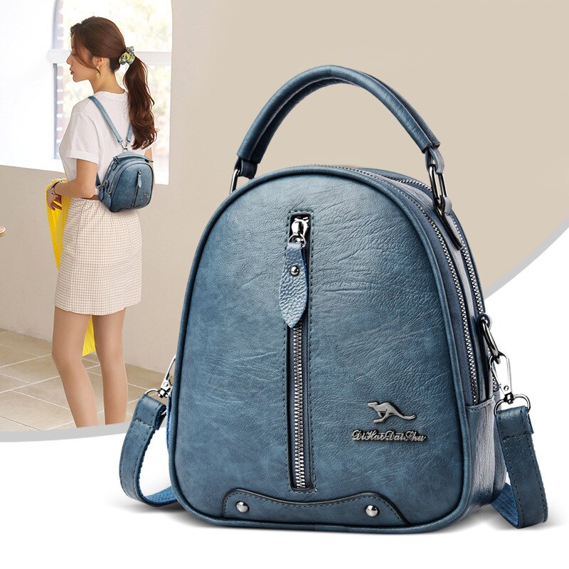 Multifunktionale lederrucksäcke für damen, reiserucksäcke, mini-schultaschen für teenager-mädchen, damentaschen