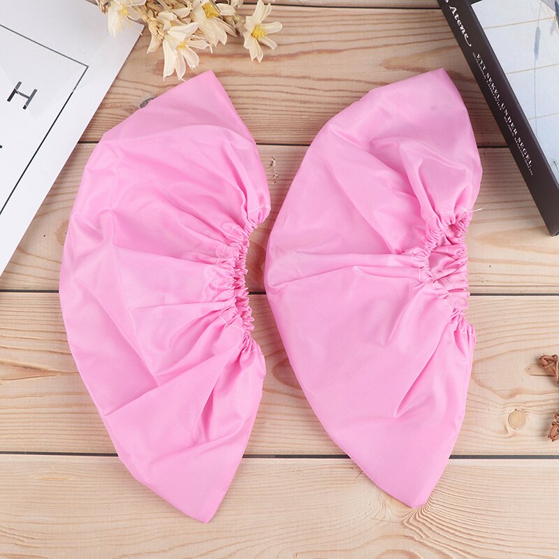 1Pair Reusable Thicken Elastic Shoe Cover Home Indoor Antiskid Overshoes Student Machine Room Bird Dust Proof Feet Covers: Pink