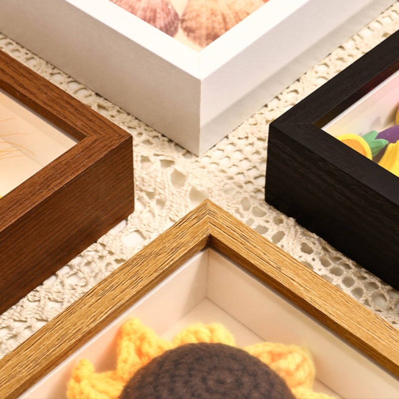 3D-Bilderrahmen aus Holz, Tiefe 3 cm, 5 cm, Trockenblumen-Probenhalter, handgefertigt, DIY-Handarbeit, Anzeige, Fotorahmen, Heimdekoration