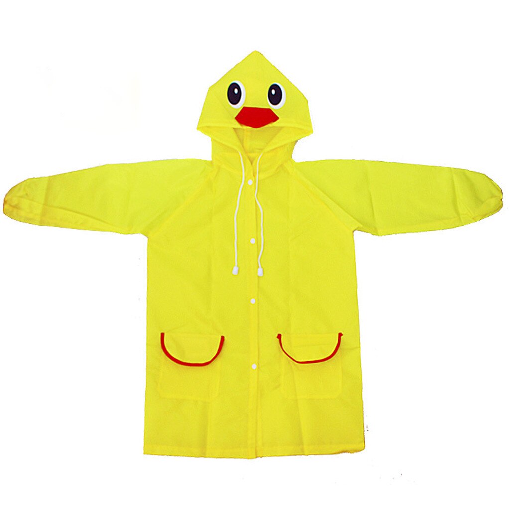 Peuter Leuke Regen Jas Meisjes Jongens Cartoon kinderen Regenjas Waterdichte Hooded Lange Regenkleding: Yellow