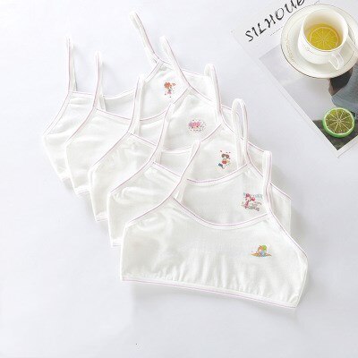 Meisjes bh ondergoed lingerie kinderen tieners tieners jonge adolescenten 6-12 jaar student katoen dubbel dek effen kleur 1 stuk sport: Lavendel