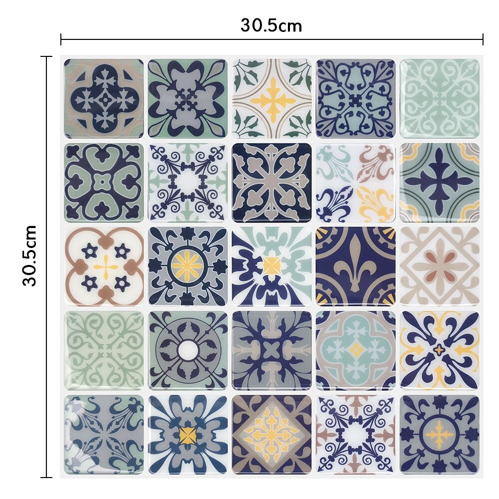 Fancy tiles Morocco Peel and Stick Backsplash Tile 12x12 Inch Self Adhesive Wall Sticker Kitchen: MSSB-729