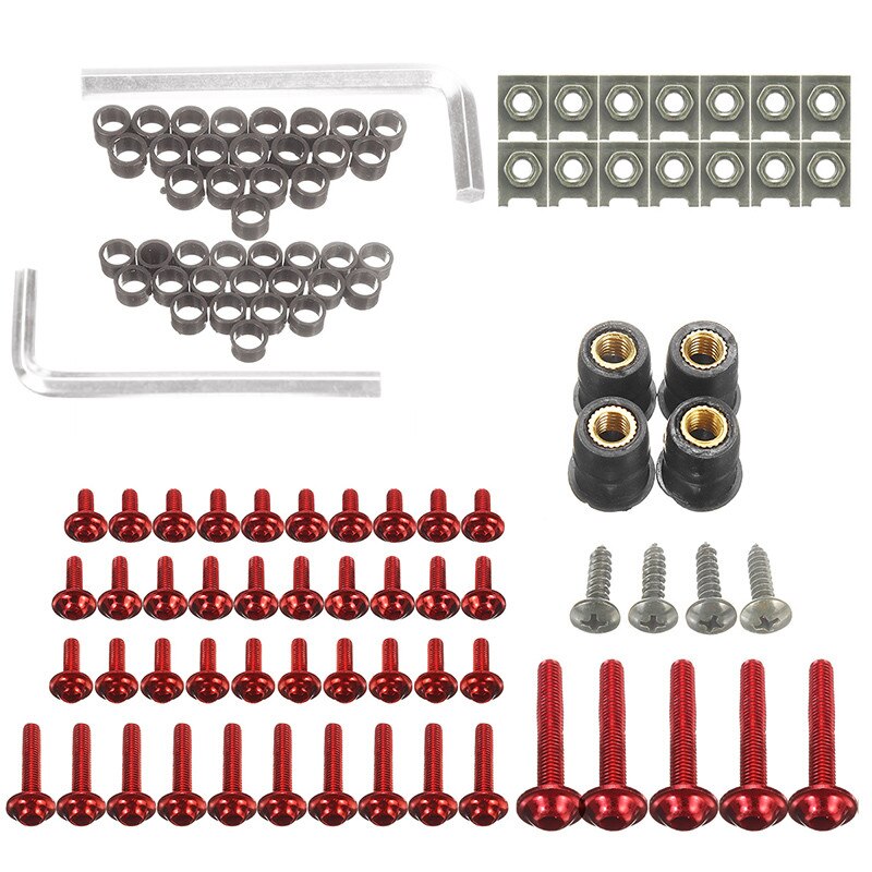 107Stck Universal- Motorrad Verkleidung Körper Schrauben Bausatz Verschluss Clips Schraube Muttern Für Kawasaki für Suzuki für Yamaha ect: verrotten