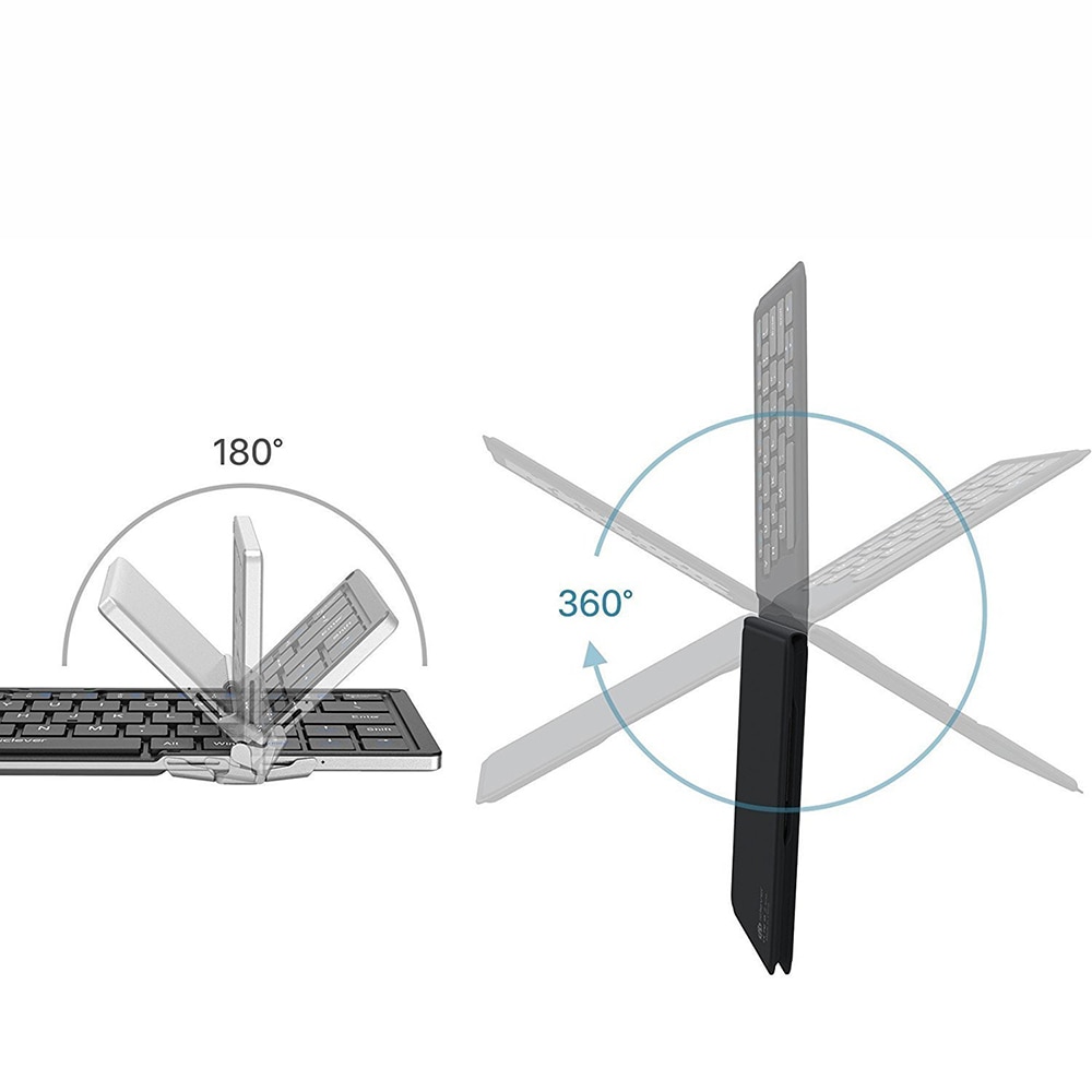 [AVATTO] Weiche Leder Oberfläche Tragbare Bluetooth Wireless Faltbare Tastatur für Android IOS Telefon Tablet Windows Mac Laptop PC