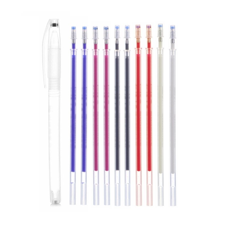 Lot De 12 Stylos Couture Blancs Effaçables à Chaud - Pour Marquage Tissu Haute Température