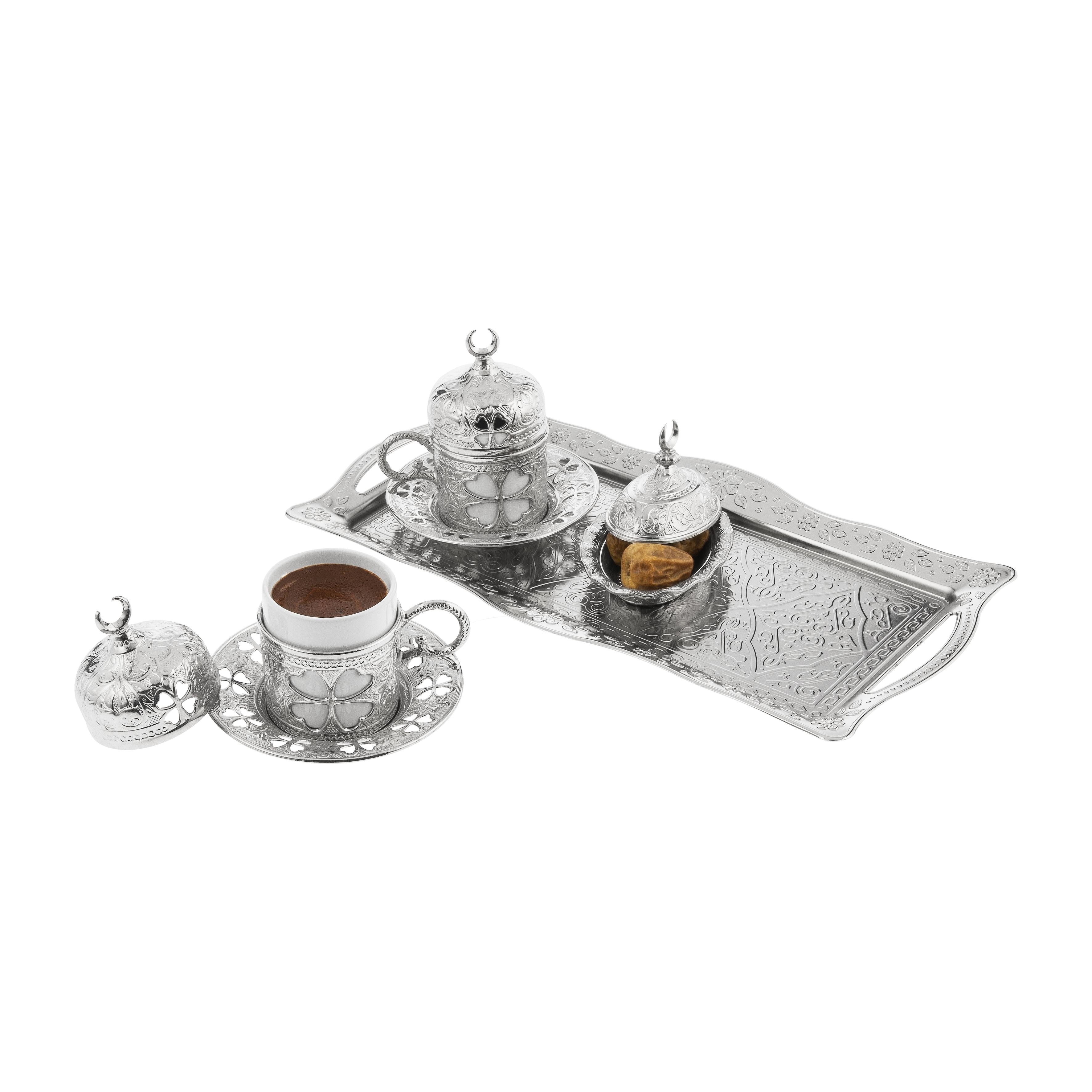 Autentisk tyrkisk kaffe espresso sæt sæt kløver mønster kaffegrej arabisk kaffekop sæt te kop sæt grækenland kaffesæt