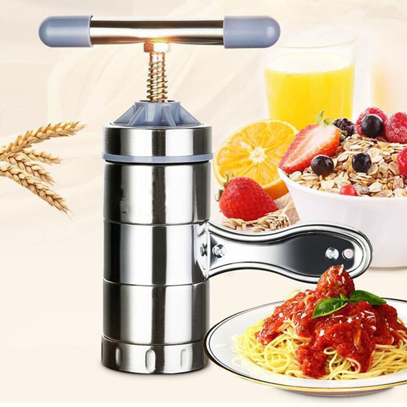 Prensa Manual de Fabricante de fideos de acero inoxidable, máquina para Pasta, cortador con manivela, exprimidor de frutas, utensilios de cocina, herramientas para hacer espaguetis