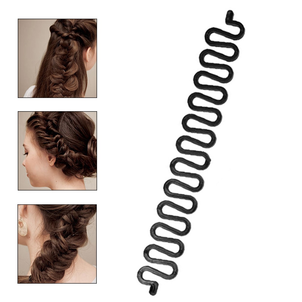 Hair Braided Styling Tool Ponytail Loop Styling Tools Hair Braid Maker Women Girls Braider Hook Edge Twist Curler: Default Title