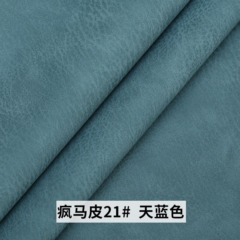20x30cm PU Crazy Horse synthetic leather Fabric , Faux Leather Fabric for Sewing, PU artificial leather for DIY bag material: 21 sky blue