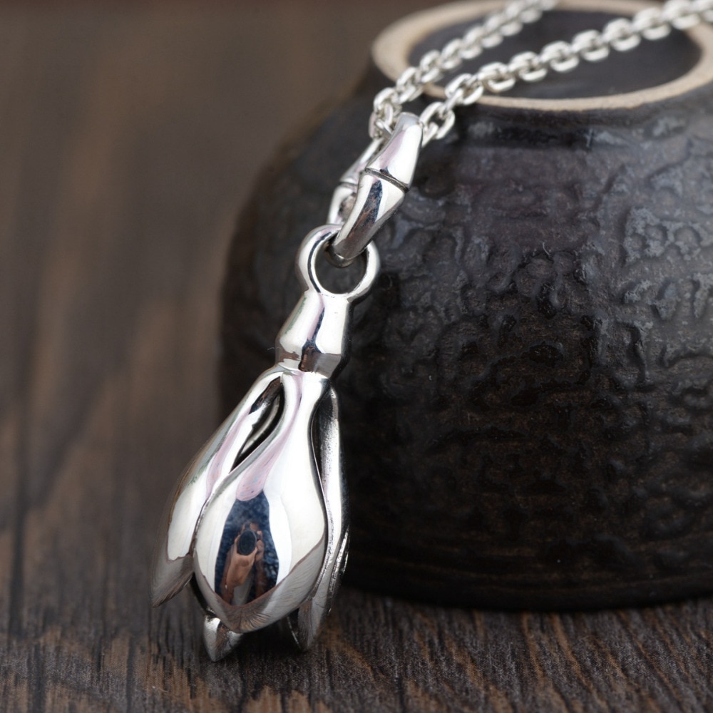 BALMORA 925 Sterling Silber Jahrgang Buddhismus Glocke Charme Anhänger für Frauen Männer Paar Schmuck Zubehör Ohne Kette