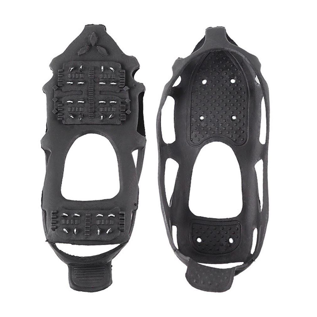 24 dents pince à glace Spike pour chaussures en plein air anti-dérapant escalade neige pointes Crampons Crampons chaîne griffes poignées bottes couverture: XL(46-48)