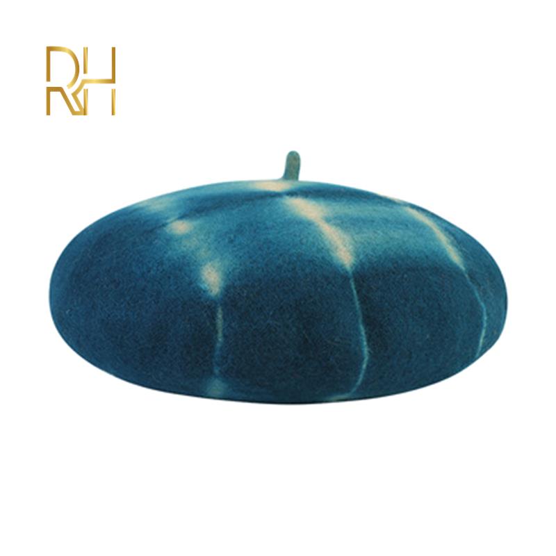 Wol vintage warme wol winter dames tie-dye baret franse kunstenaar muts pet voor lief meisje lente en herfst hoeden rh: Marine