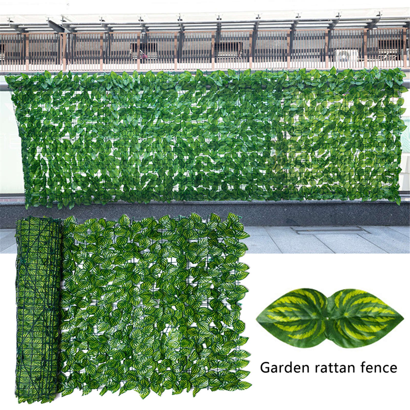 Artificial Leaf Garden Fence Screening Roll UV Fade Protected Privacy Artificial Fence Wall Landscaping Ivy Garden Fence Panel