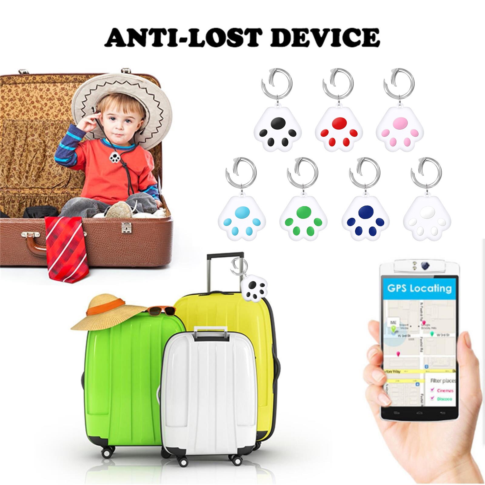 Localizador GPS Mini para mascotas, dispositivo antipérdida de seguimiento, rastreador para gatos y niños, billetera de coche, accesorios para llavero, novedad
