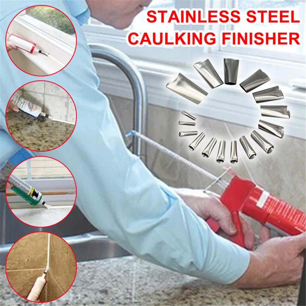1 Set Caulking Finishing Tool Mighty Anti-rust Stainless Steel Caulking Nozzle Finisher For Door Window Sink