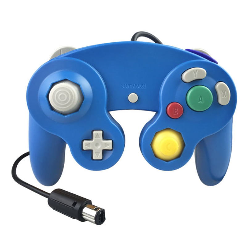 Classic Wired Controller Joypad Joystick Gamepad For Nintend For Gamecube Controller For Wii Vibration Gameing: Blue