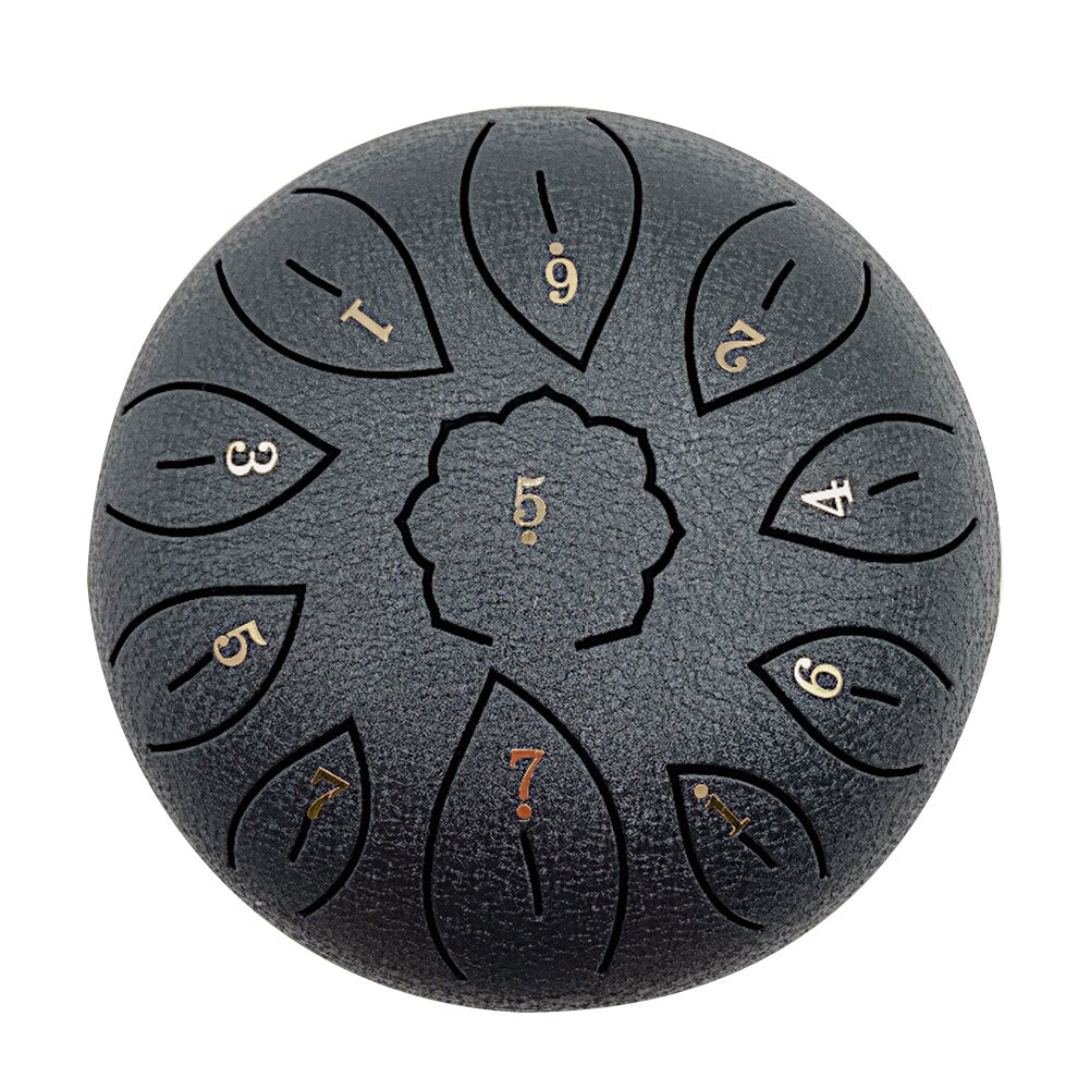 6 inch Steel Tongue Drum 11 Tune Notes Percussion Musical Instrument Hand Pan Tank Drum with Bag Drumsticks Sticker Instruments: Black