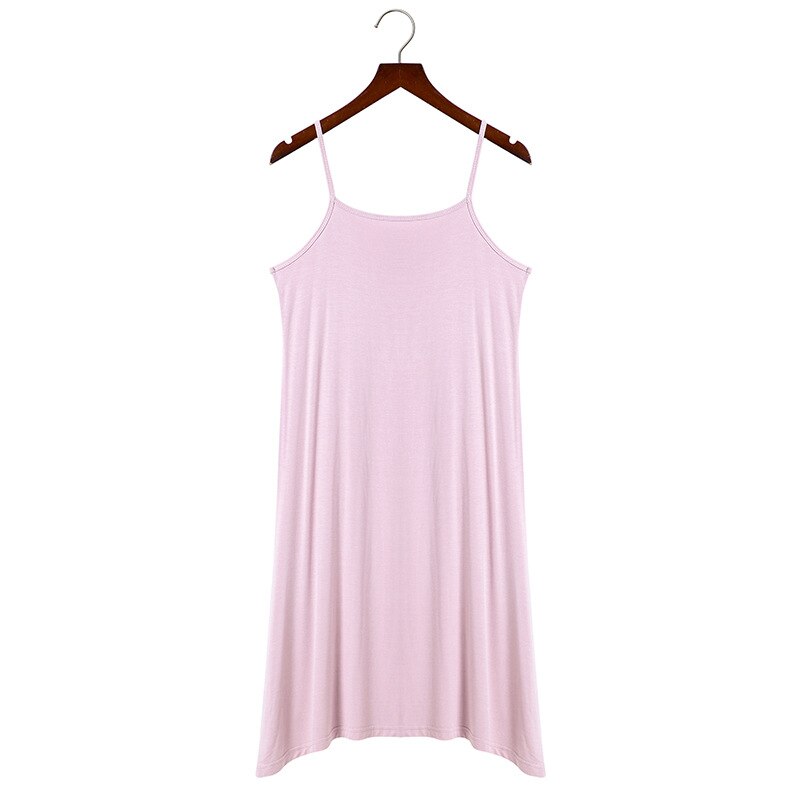 Zomer Faux Zijden Nachthemd Vrouwen Mouwloze Ademend Riem Lange Kamerjas Sleepdress Casual Nachtjapon Homewear Nachtkleding: Pink / XL