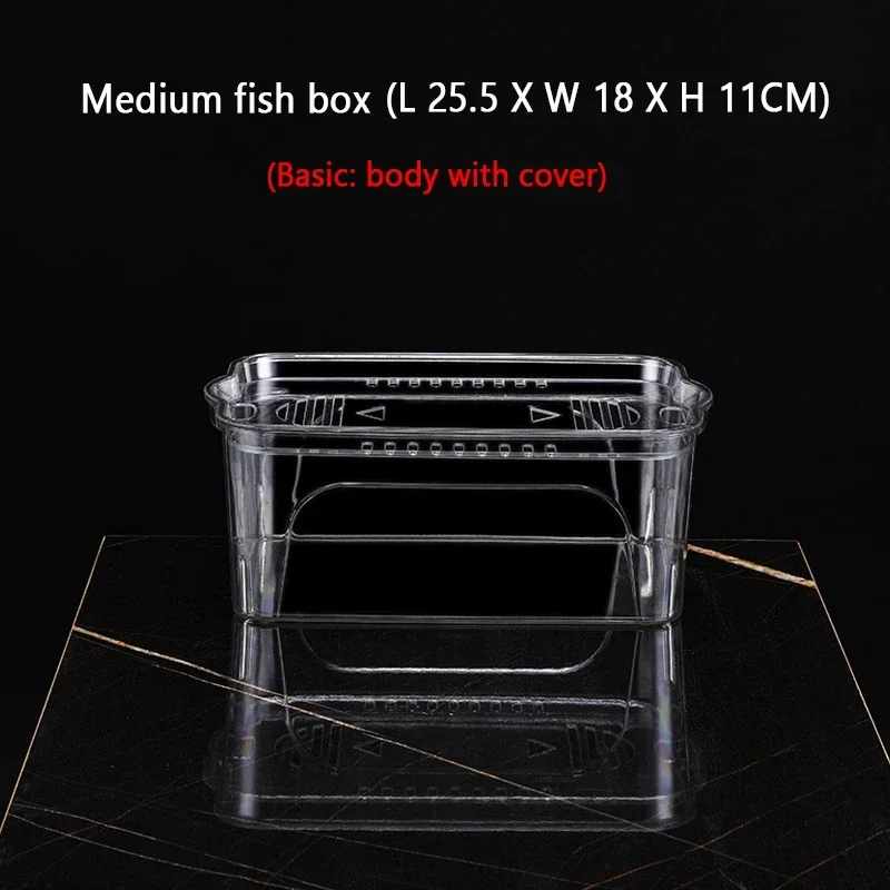 Transparant Vierkant Aquarium Plastic Goudvissen Tank Aquarium Betta Vis Kweekdoos Aquaria Tafeldecoratie: Blauw