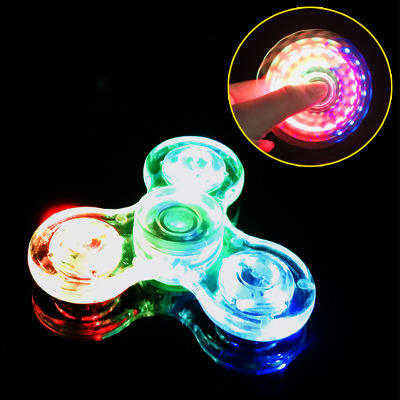 18 Multi-Styling Lichtgevende Fidget Spinner Led Flash Light Transparant Plating Hand Spinners Glow In Donker Licht Stress Relief speelgoed: Transparent