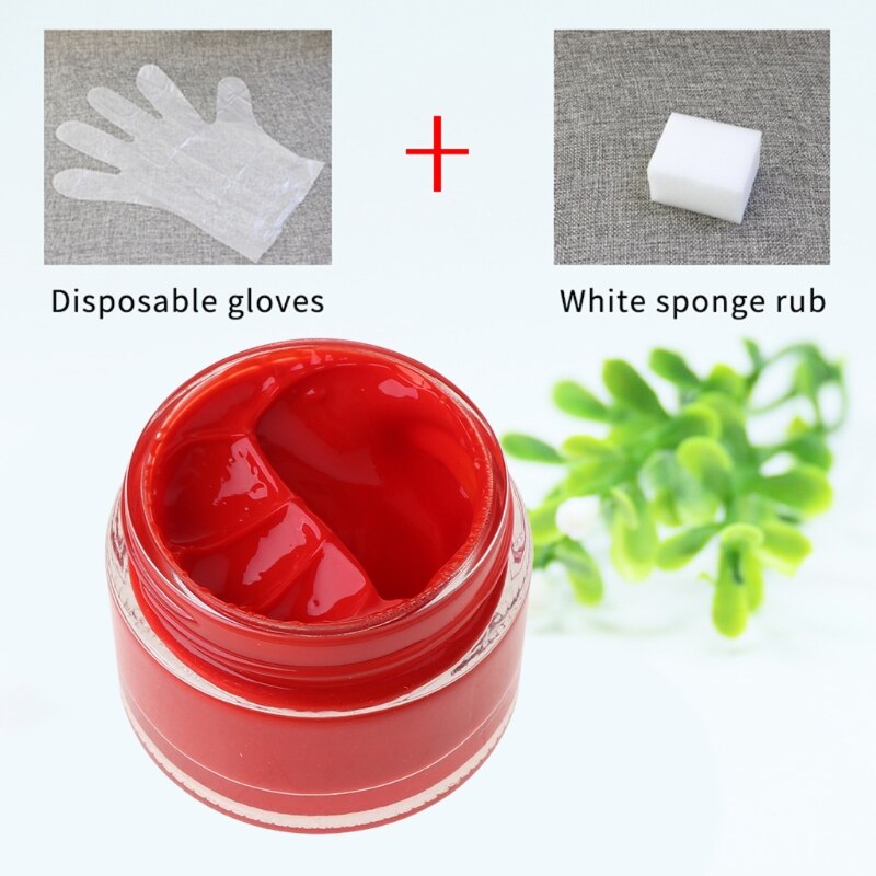 50ml Red Leather Paint Shoe Cream Coloring for Bag Leather Dye Repair