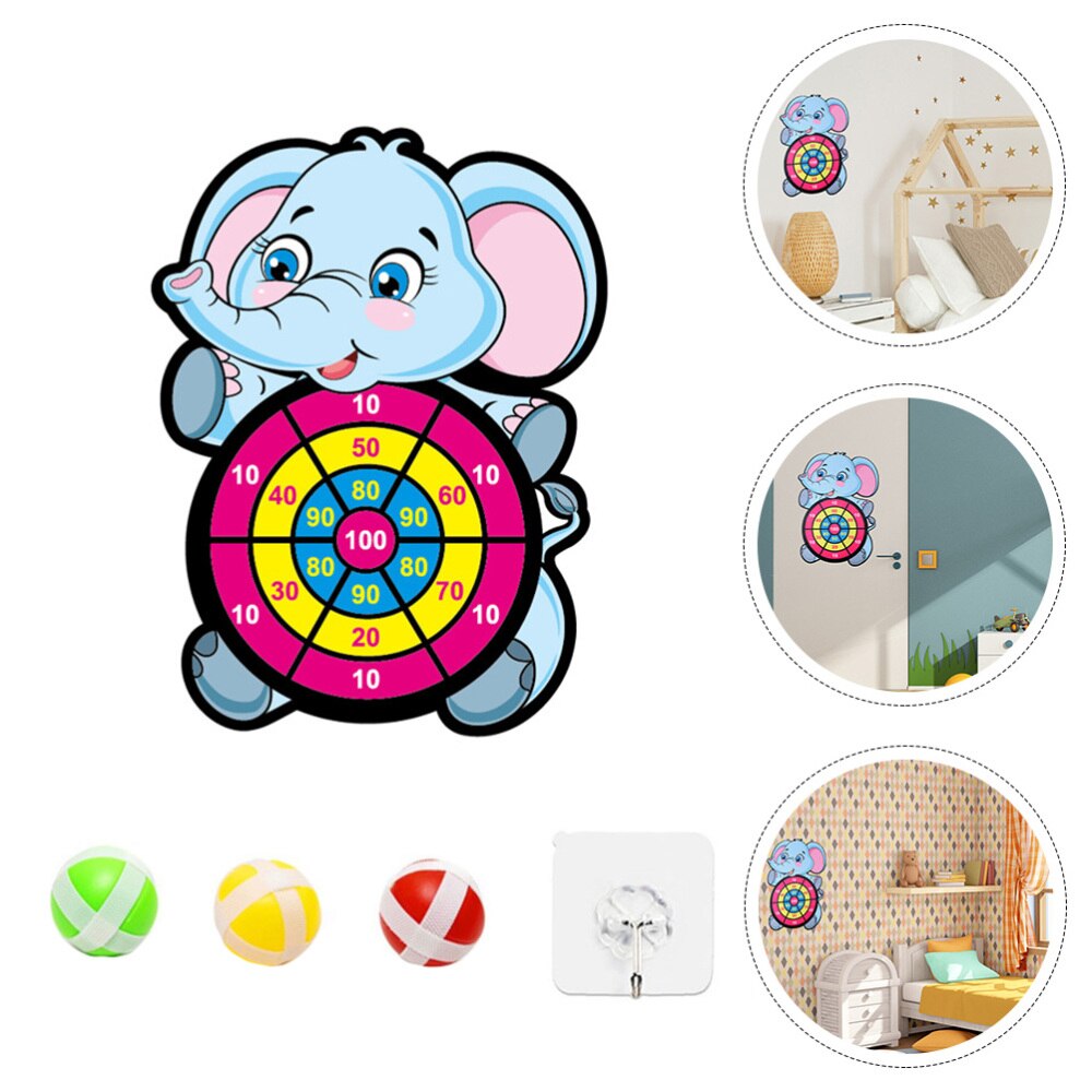 1 Set/7pcs Kids Throwing Darts Chic Sticky Target Balls Dart Board