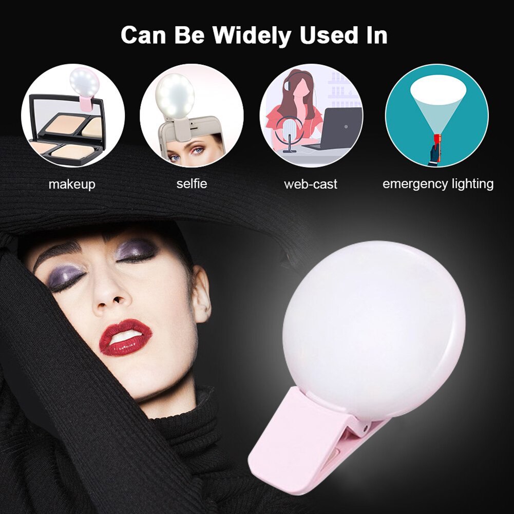 LED Selfie Live Ring Light Mobile Phone Photo Fill Lights Mini Phone Selfie LED Light Portable Woman Makeup