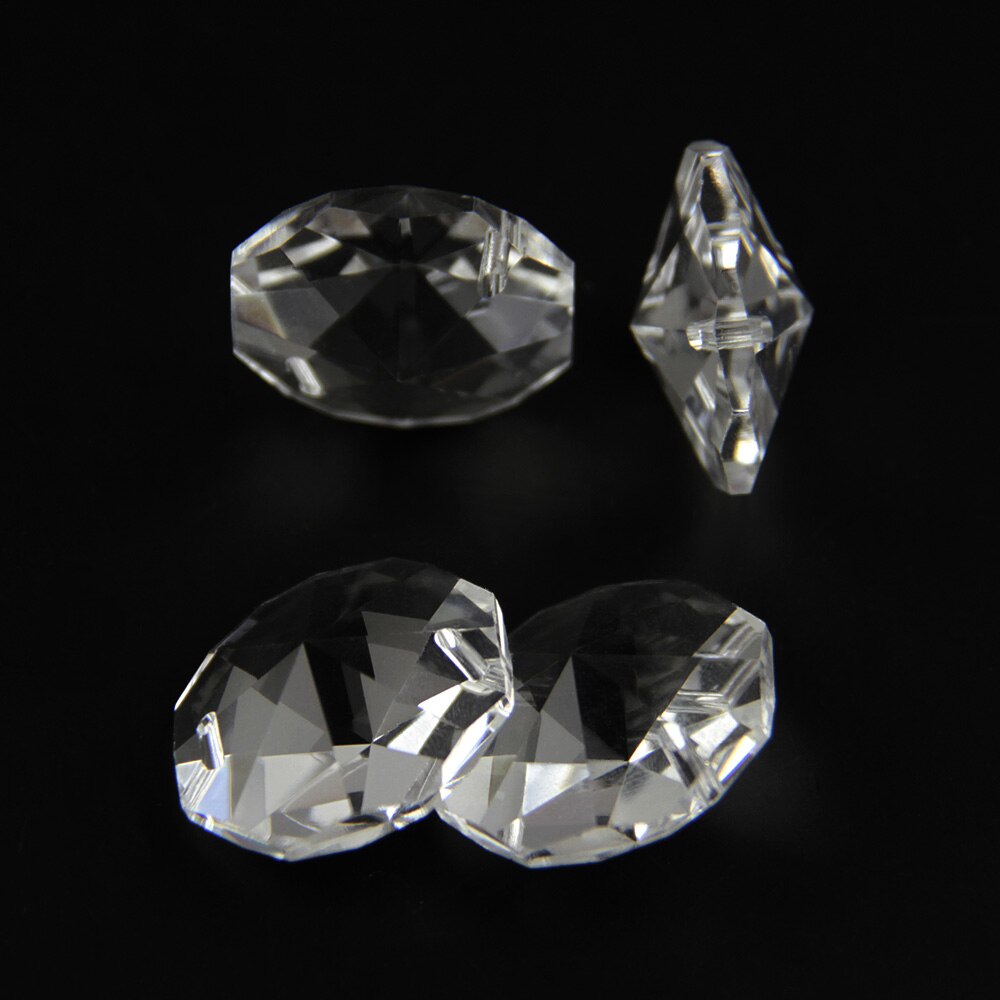 10 st/lot 28mm 2 hål kristall oktagon pärlor kristall ljuskrona prism pärlor