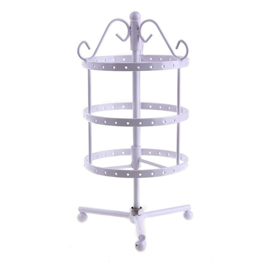 3 Tiers 72 Löcher Runde Ohrringe Display Rack Metall Rotierenden Schmuck Ständer Halter