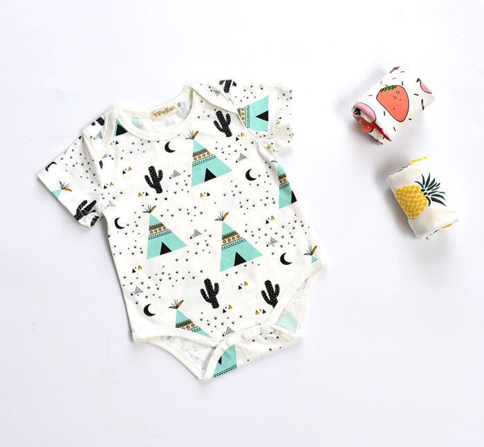 nette Neugeborene Baby Jungen Mädchen Baumwolle Karosserie Kurzarm Gesamt Outfits Sommer Kleidung 2-7Y