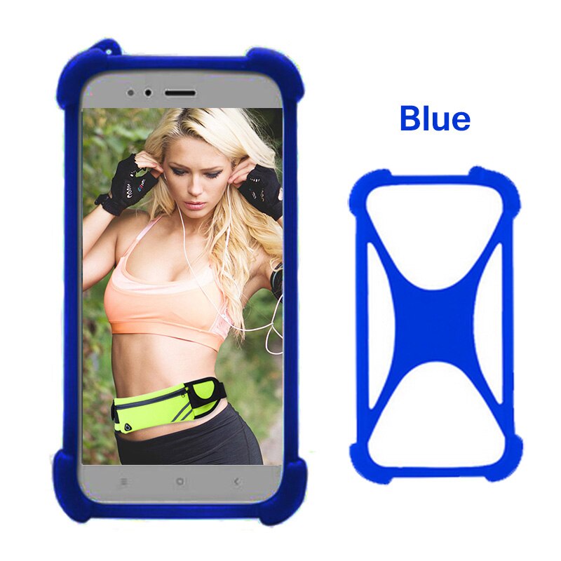 Voor Bq 5301 BQ-5504 Strike View / Selfie Max Case Siliconen Bumper Mobiele Telefoon Elastische Stretch Cover Zachte Huid Gevallen: Blauw