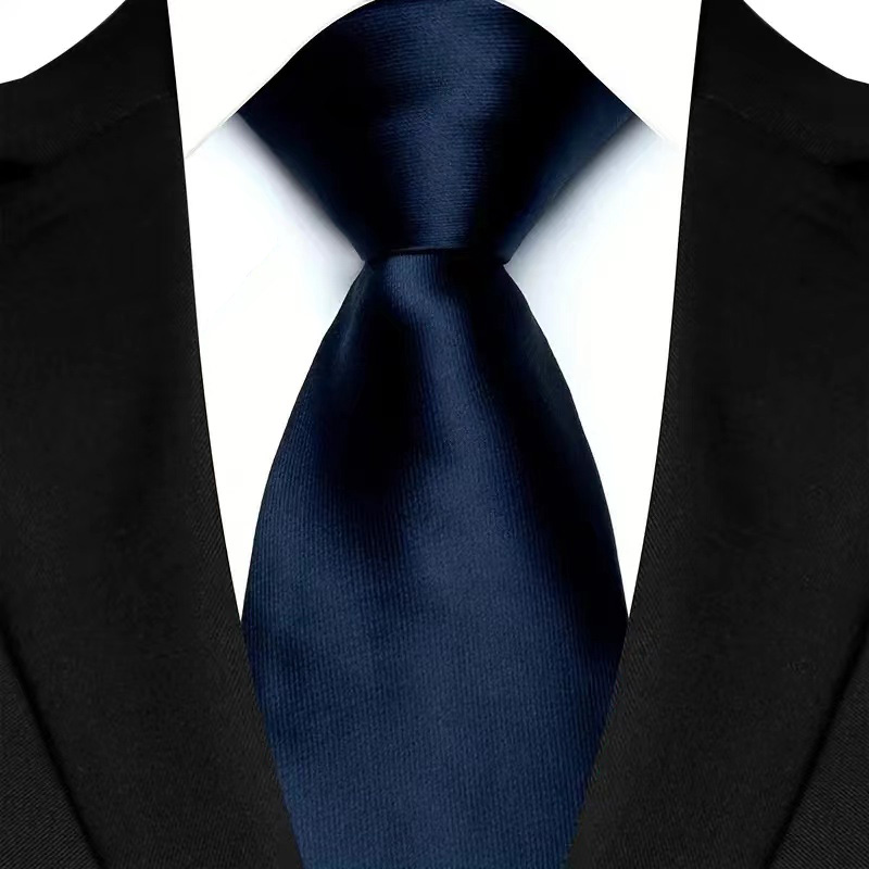 Corbata de lujo de 8CM para hombre, Color azul marino, rayas de puntos, corbata sólida para hombre, novio, corbata tejida de Jacquard para de boda de negocios: Marfíl