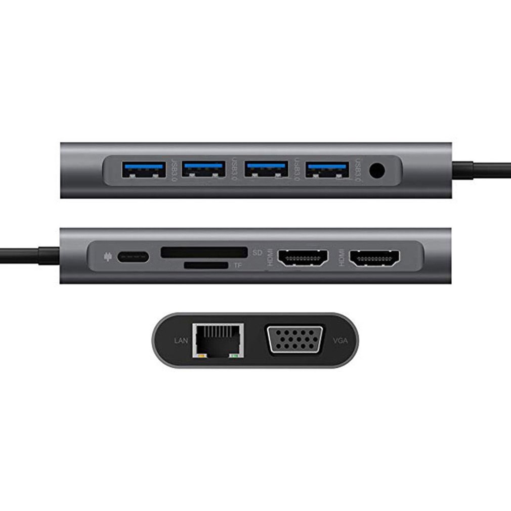 12-In-1 Type-C Hub 4K Docking Station Dual Hdmi RJ45 Gigabit Lan Pd Laptop docking Stations