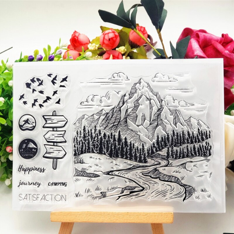 Bergen Transparante Siliconen Stempel Seal Voor Diy Scrapbooking Fotoalbum Decoratieve Duidelijke Stempel Lakens Kantoor Schoolbenodigdheden