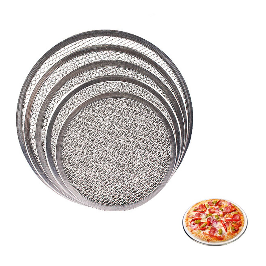 Duurzaam Ronde Mesh Pizza Screen Bakken Dunne Korst Lade Mesh Aluminium Draad Pan Pizza Bakken Tool