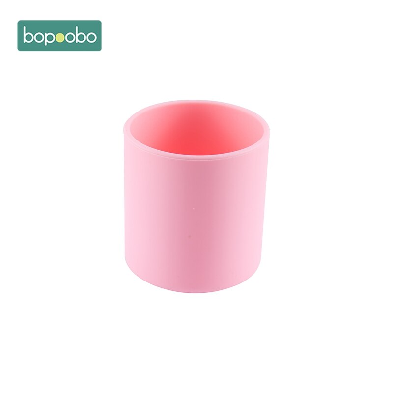 10 stuks baby siliconen beker voedselveilige siliconen voedingsbeker baby peuter kinderen servies drinkbeker bpa-vrij hittebestendig: Roze kopje