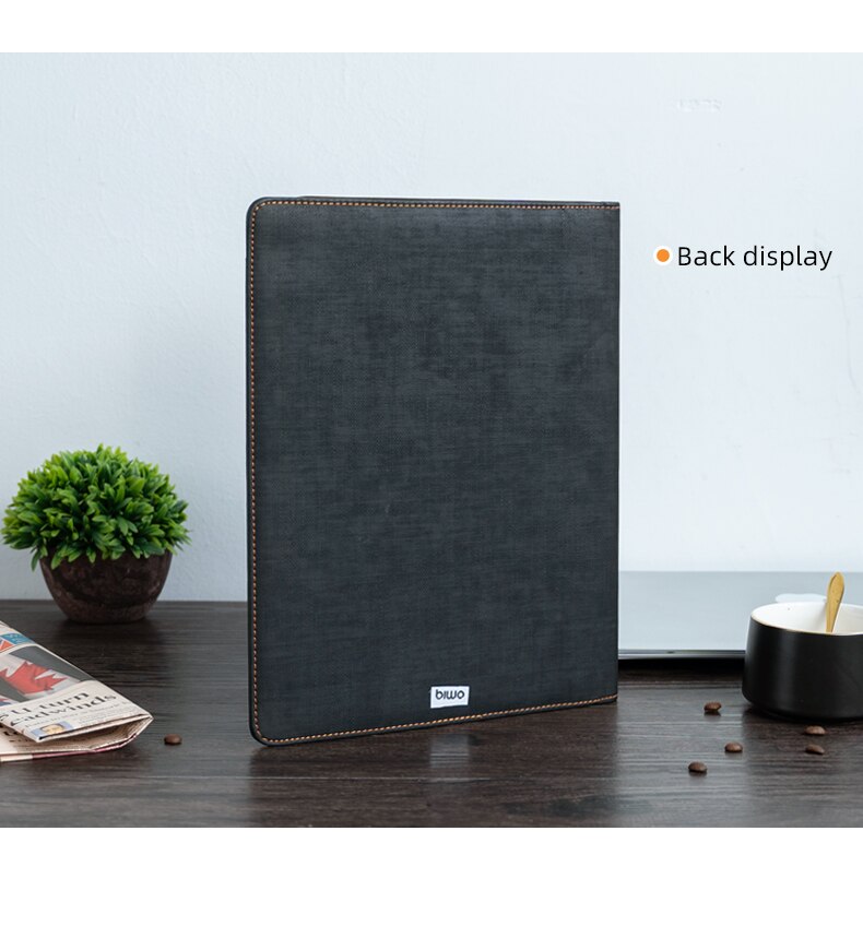 A4 Multi-function Leather Document Organizer File Folder,Portfolio padfolio PU Leather for Documents