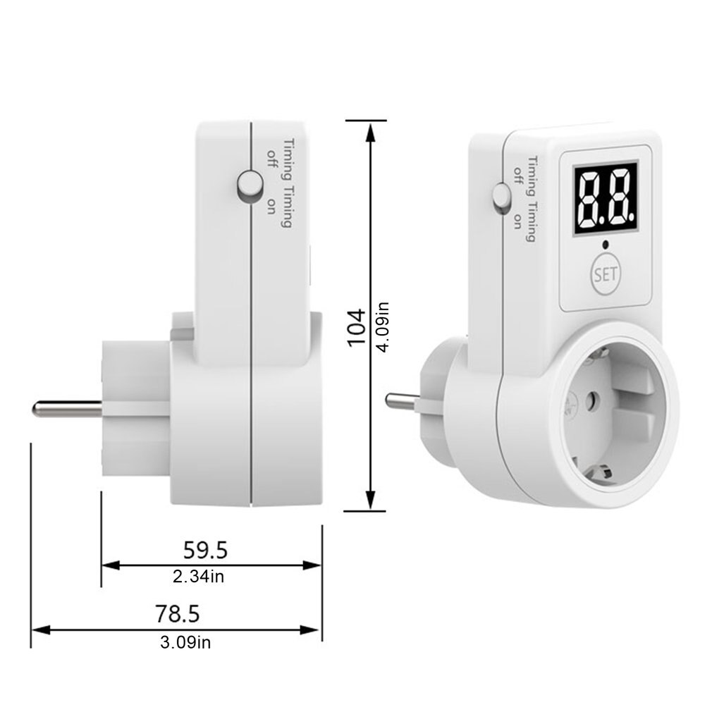 Digital Countdown Timer Switch Universal Socket Plug-in Time Control Phone Battery Electric Car Charge Electric EU Plug 10A