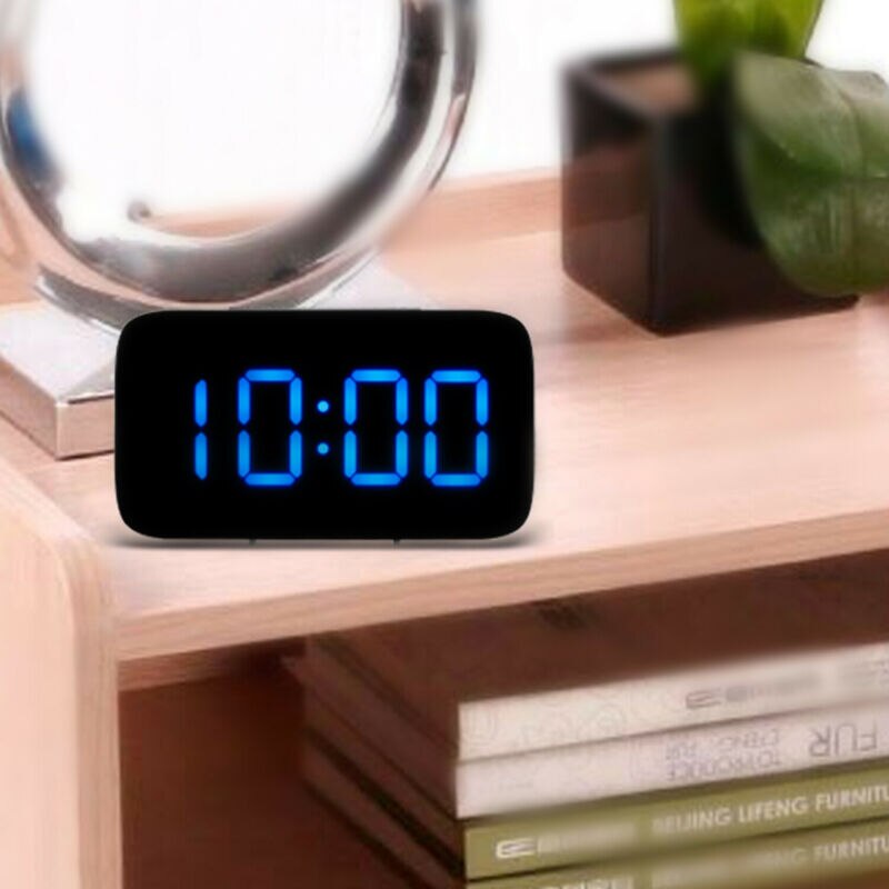 Digital led väckarklocka stor skärm snooze usb/batteridriven röststyrning uk