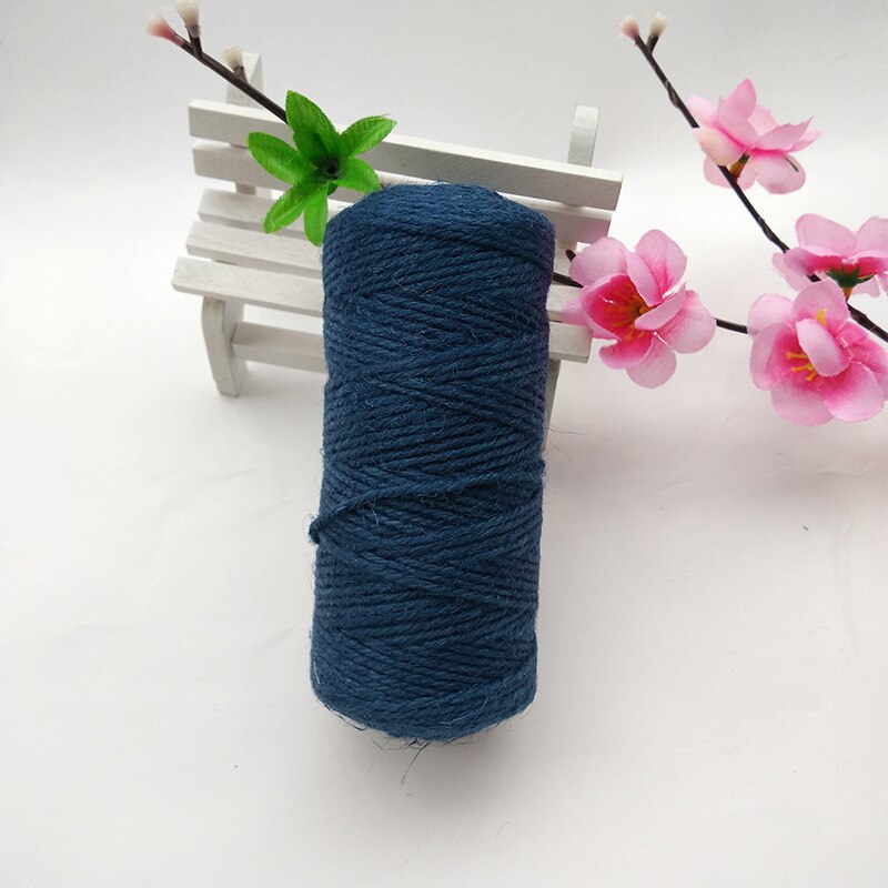 100m Natural Jute Twine Canvas String Hemp String Wedding Party Winding Threads dd Laces DIY Thread: Dark Blue