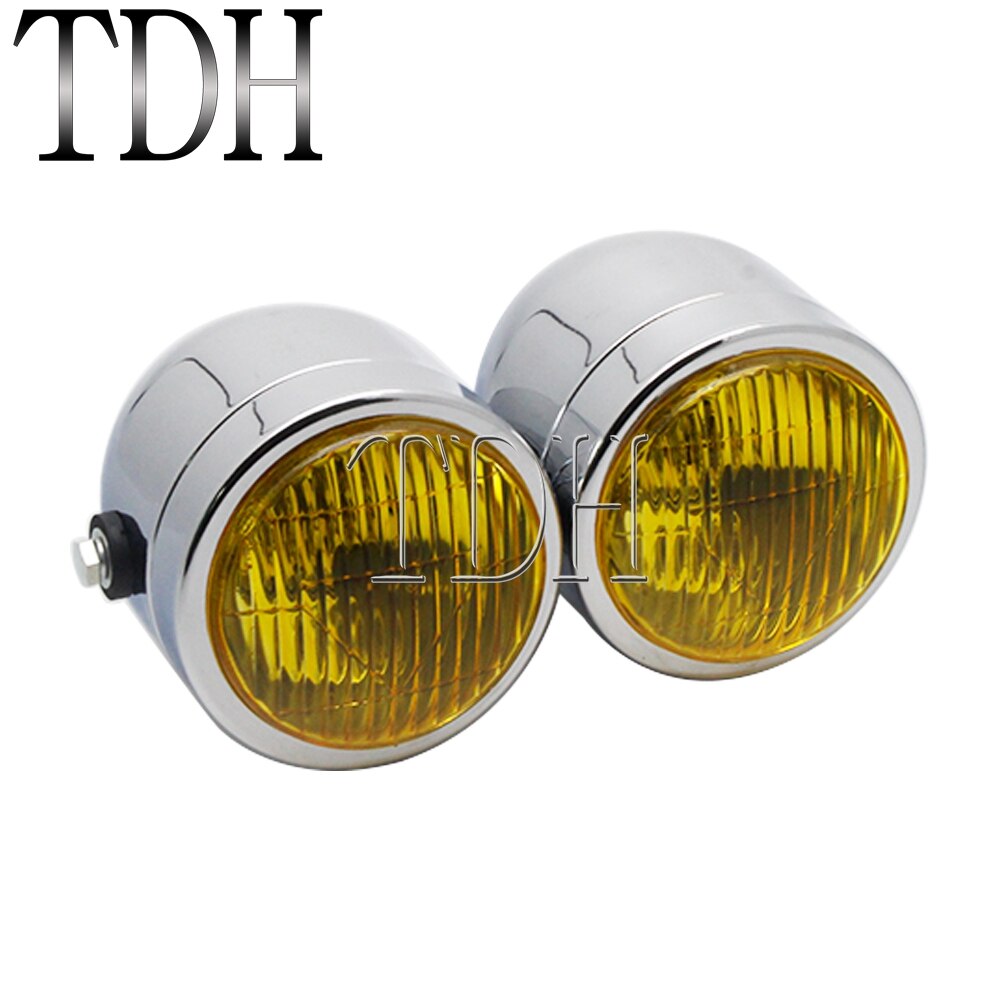 Motorcycle Retro Headlight Mesh Grill Twin Dual Cafe Racer Front Head Light Lamp Bracket Mask Kits For Harley Dirt Bikes