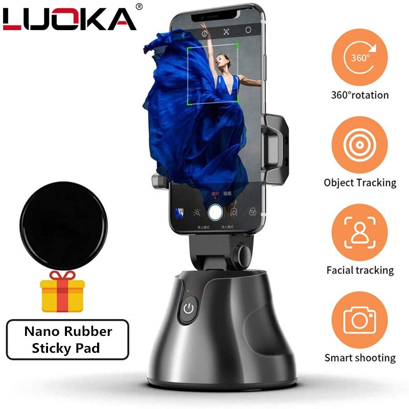 Trípodes para teléfono móvil soporte para teléfono móvil 360 ° rotación Auto cara objeto seguimiento teléfono Cámara soporte para teléfono Selfie Sticks Stand