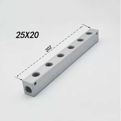 1/4" BSP Female Thread 25x20mm Air Compressor Splitter Aluminium Manifold Block Quick Connector Pneumatic Fitting: black