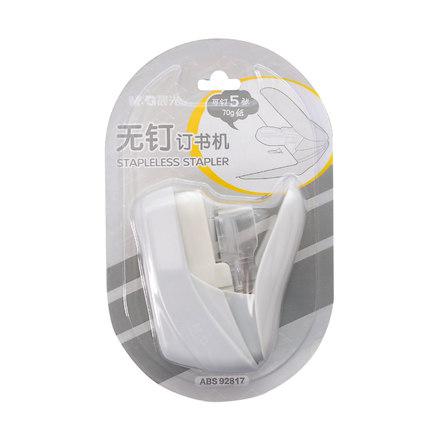 Máquina grapadora sin clavos ni grapas Mini grapadora sin grapas para libros sin grapas grapadora de papel sin grapas: Blanco