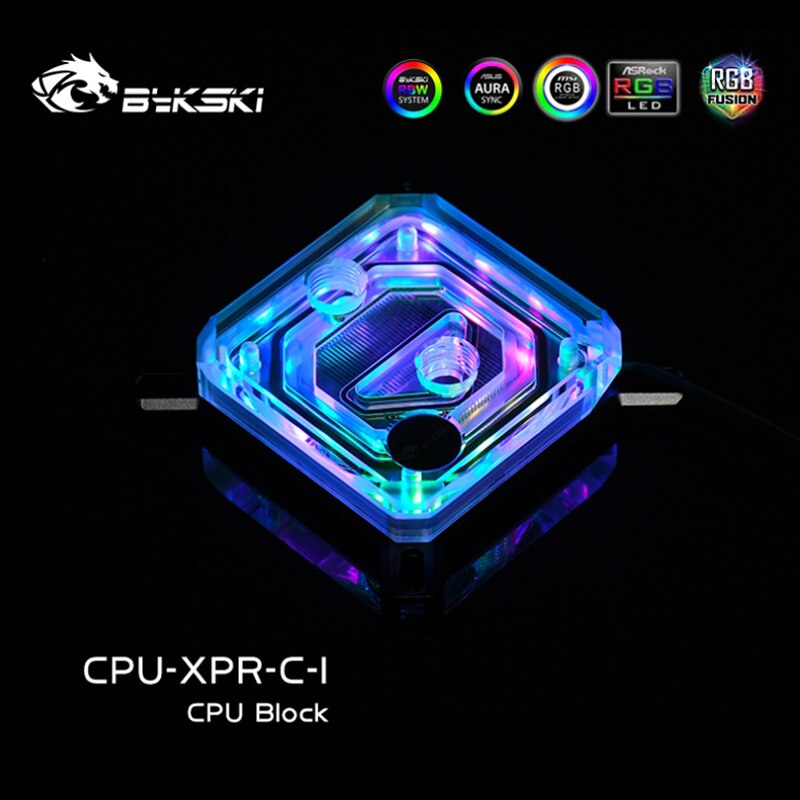 Bykski CPU Water Block For INTEL LGA115X 1200 1700 /AMD Ryzen 3/5/7 X470 X570 Processor Watercooler Radiator RGB AURA SYNC