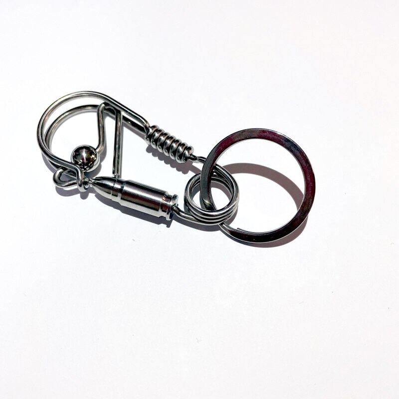 Hand Gewikkeld Unieke Creatieve Fijne Biker Roestvrij Staaldraad Snap Clip Hook Carabiner Sleutelhanger Sleutelhanger Sluiting Voor Vrouwen mannen