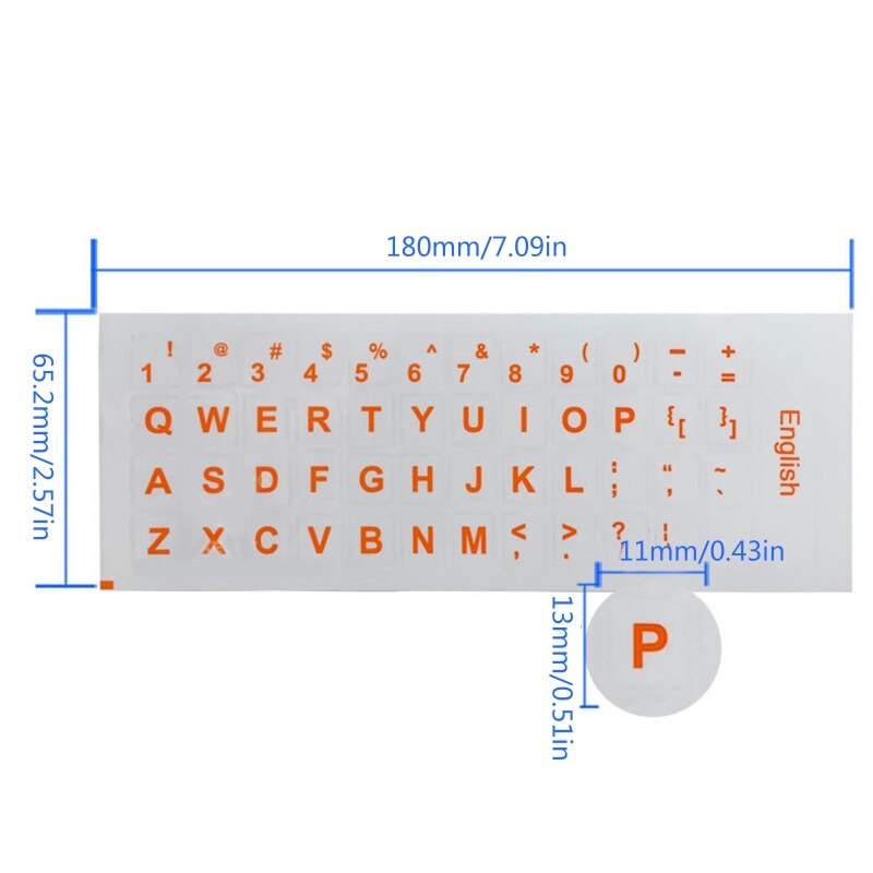 XX9A 18x6.5cm Keyboard Layout Stickers English Letter Keyboard Decal Button Letters Alphabet Film for Laptop