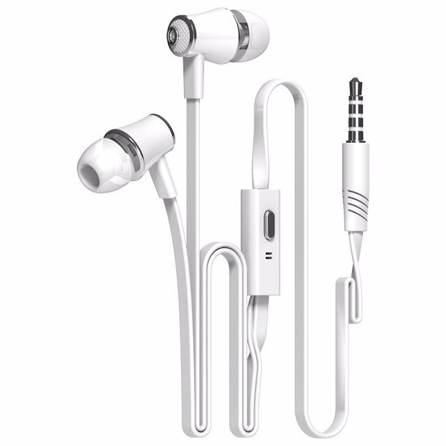 DISOUR Super Bass 3.5mm In Ear Stereo Earphones Volume Control Headset JM21 Earphone With Microphone For Xiaomi Huawei Phone PC: White